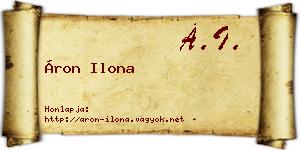 Áron Ilona névjegykártya